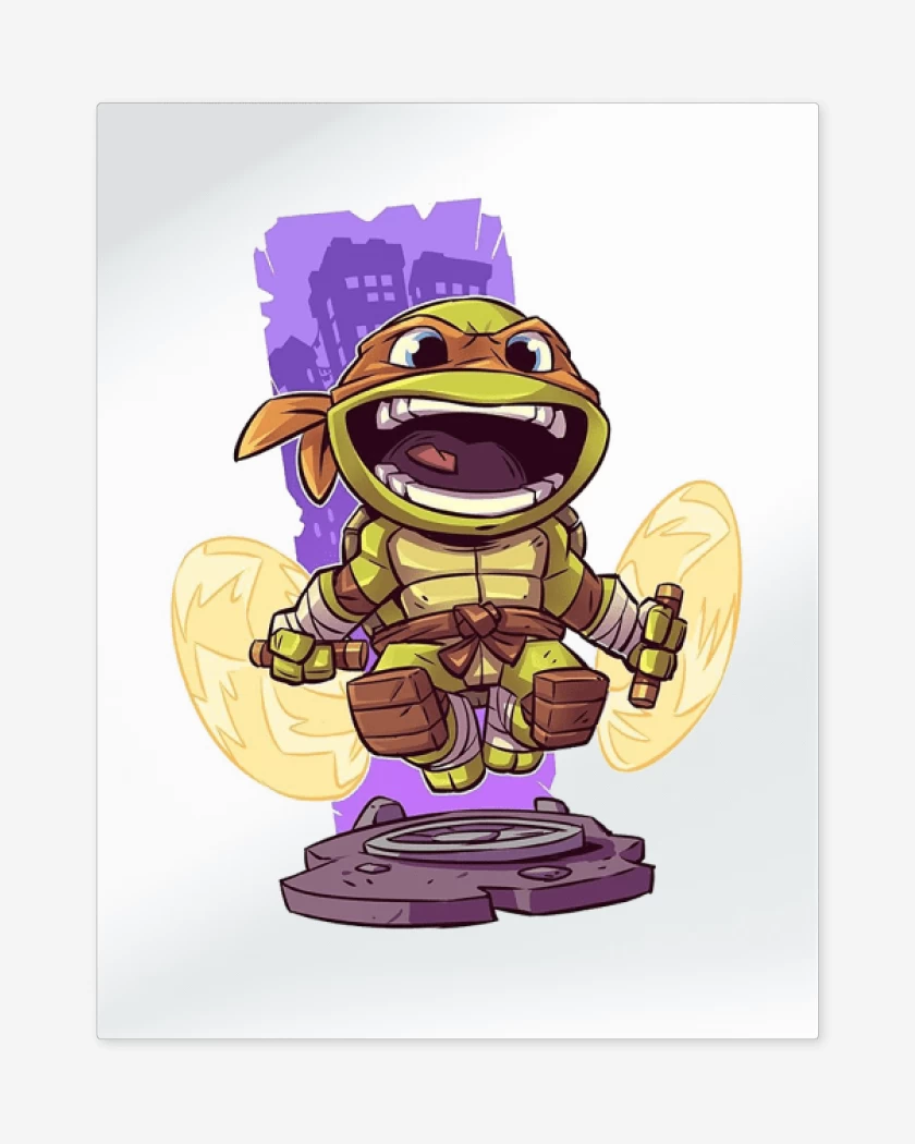 Print metalico Blanco de Chibi Mikey
