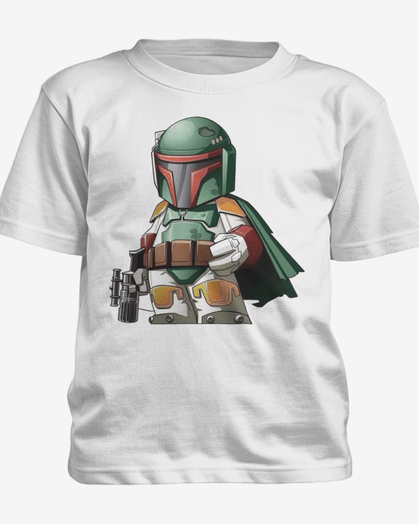 Polera de niño Blanco de Chibi Bobba Fet