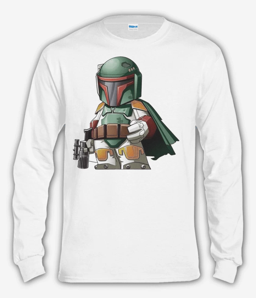 Polera manga larga Blanco de Chibi Bobba Fet