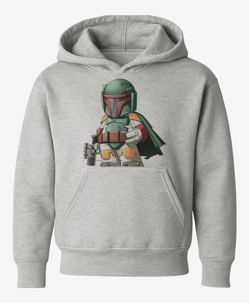 Poleron de niño Gris Melange de Chibi Bobba Fet