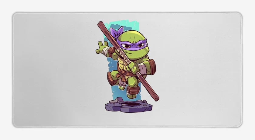 Mouse pad Gamer Blanco de Chibi Donatello