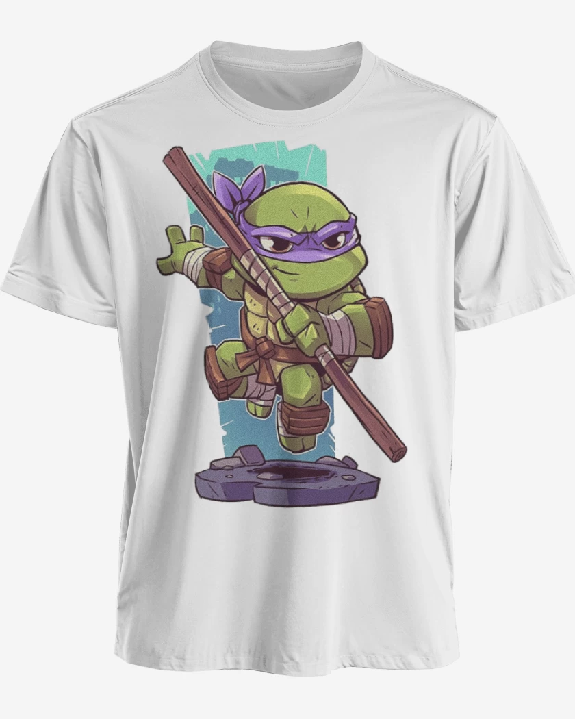 Polera premium Blanco de Chibi Donatello
