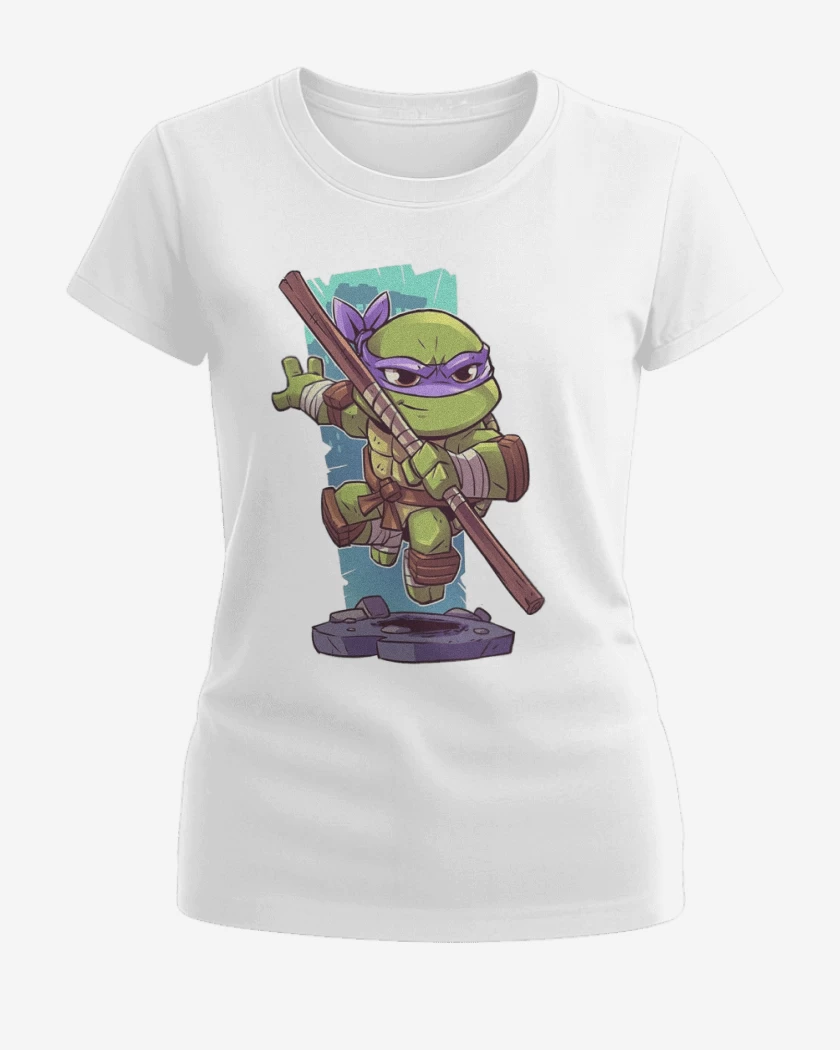 Polera de Mujer Blanco de Chibi Donatello