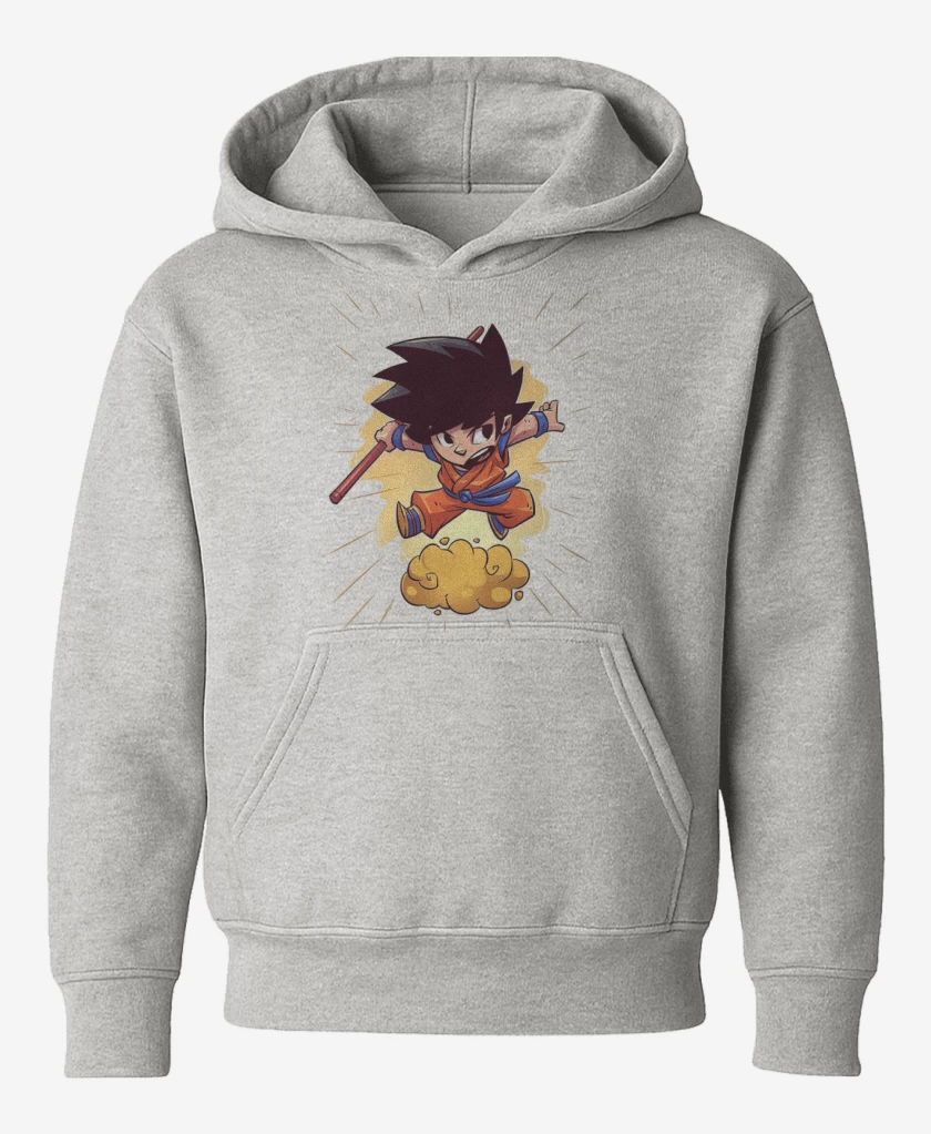 Poleron de niño Gris Melange de Chibi Goku