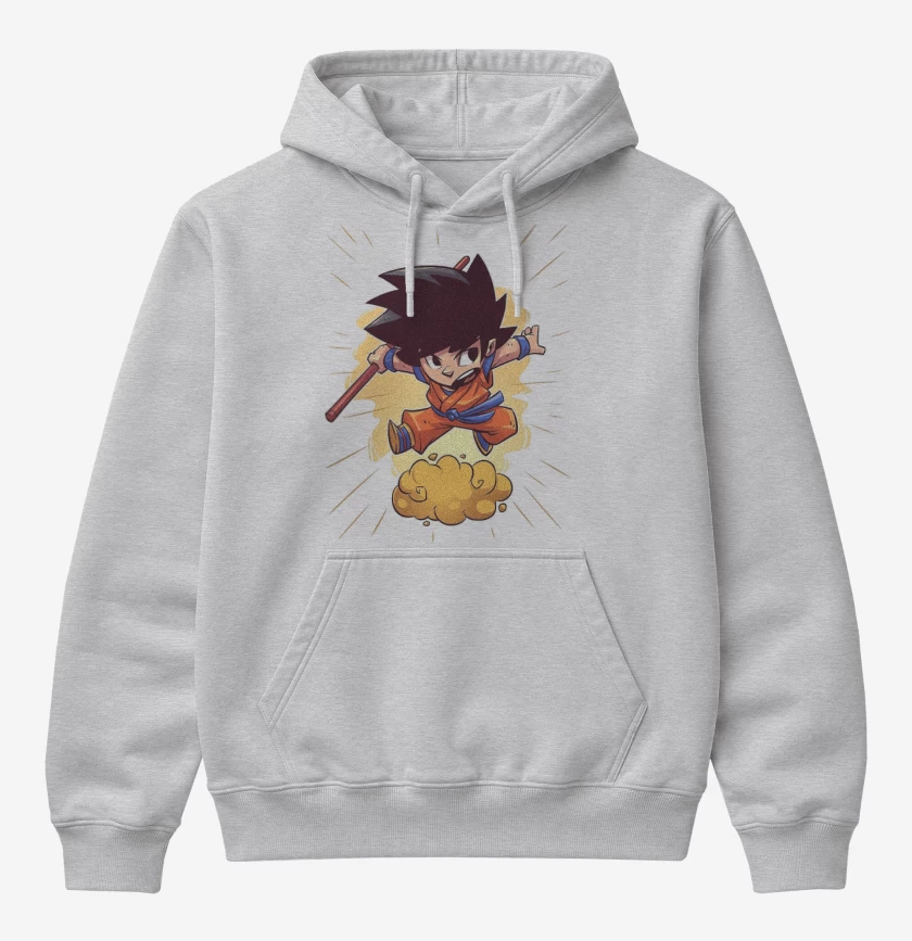 Poleron Canguro básico Gris Melange de Chibi Goku