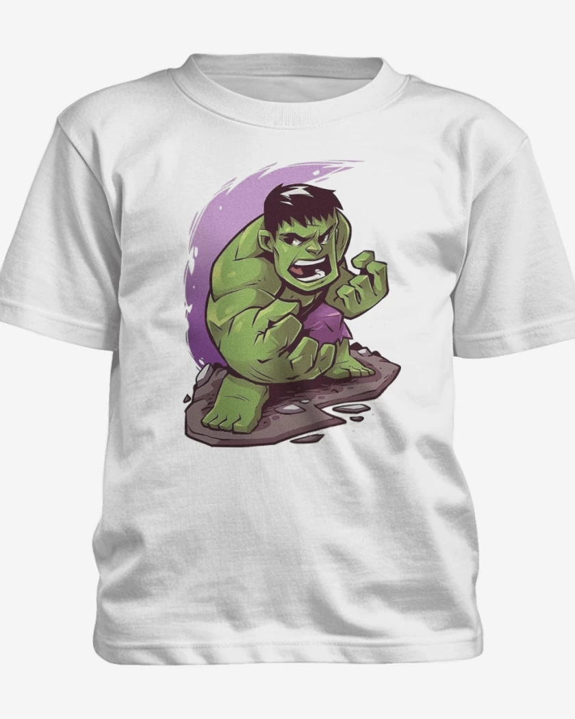 Polera de niño Blanco de Chibi Hulk