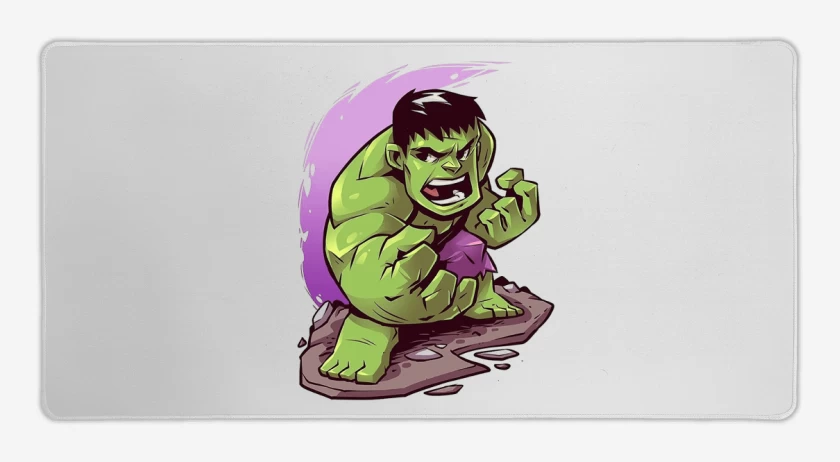 Mouse pad Gamer Blanco de Chibi Hulk
