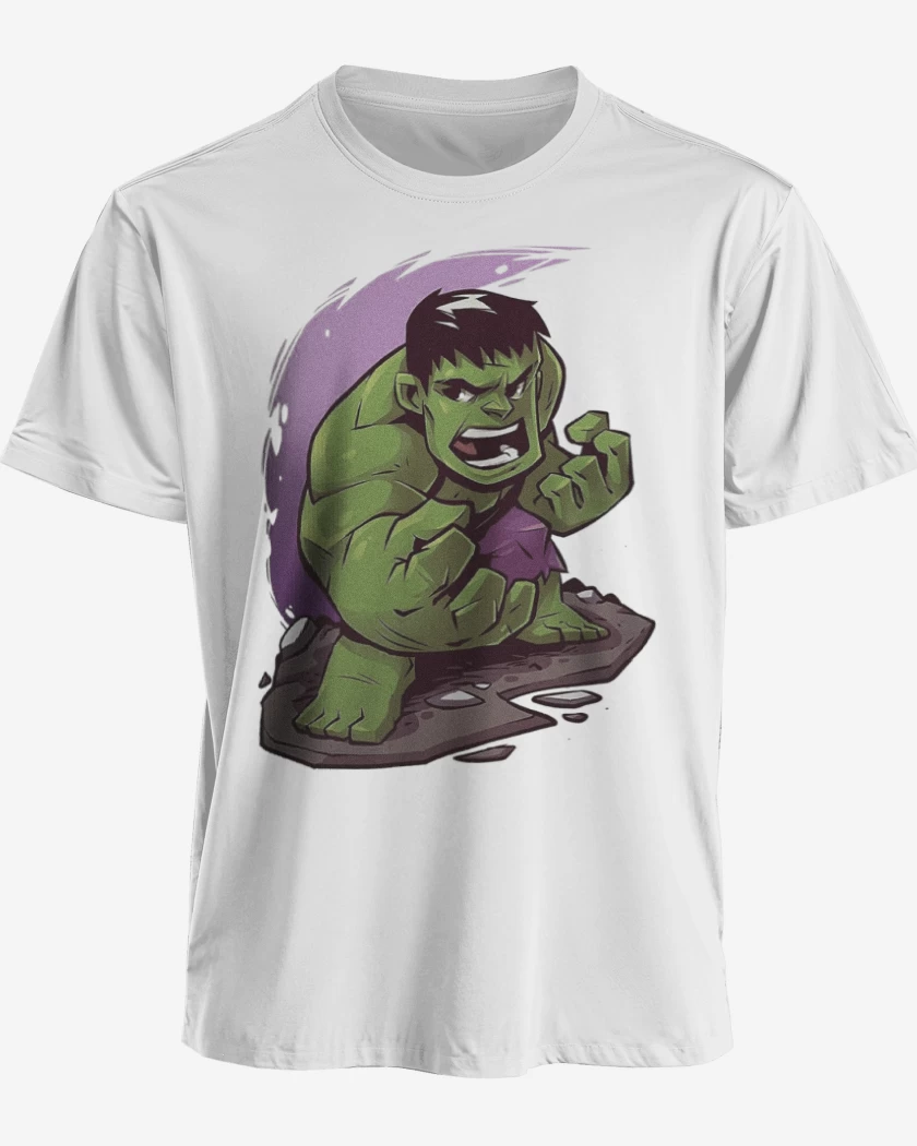 Polera Blanco de Chibi Hulk