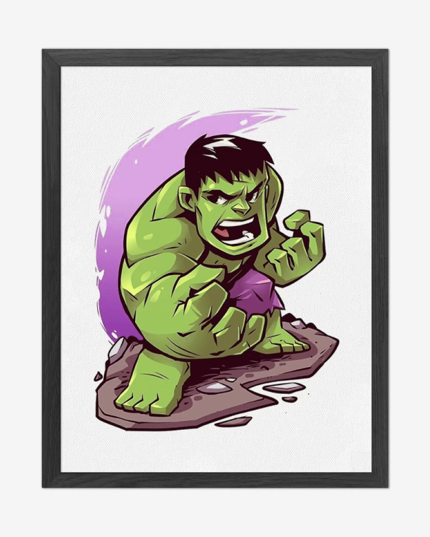Cuadro decorativo Blanco de Chibi Hulk