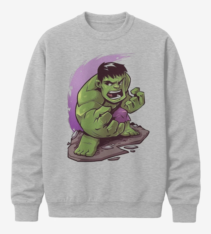 Poleron polo Gris Melange de Chibi Hulk
