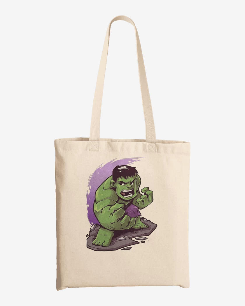 Totebag Blanco de Chibi Hulk