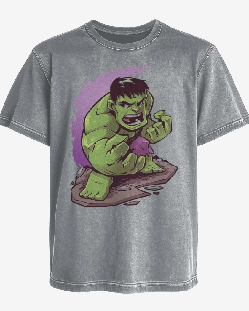 Polera desgastada Chibi Hulk