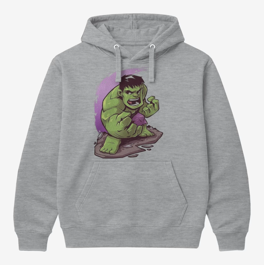 Polerón Canguro Gris Melange de Chibi Hulk