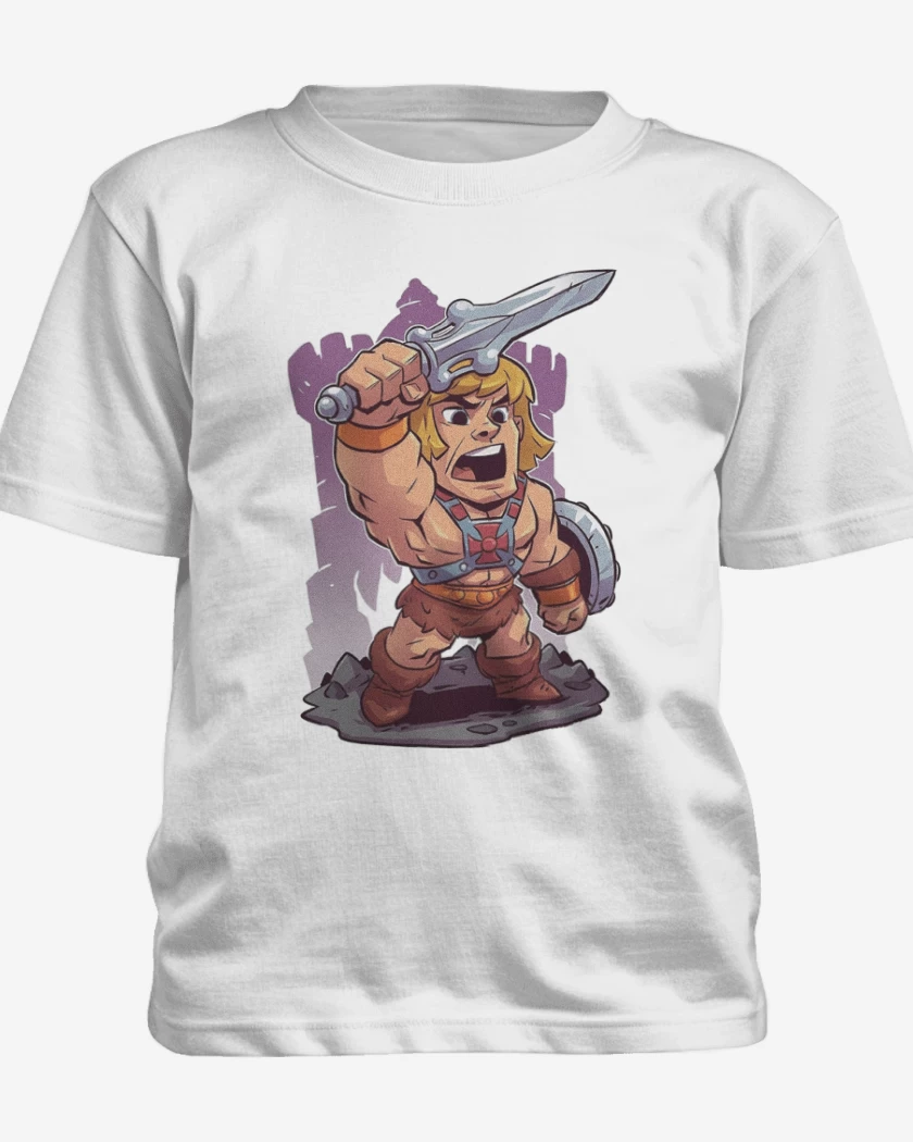 Polera de niño Blanco de Chibi He Man