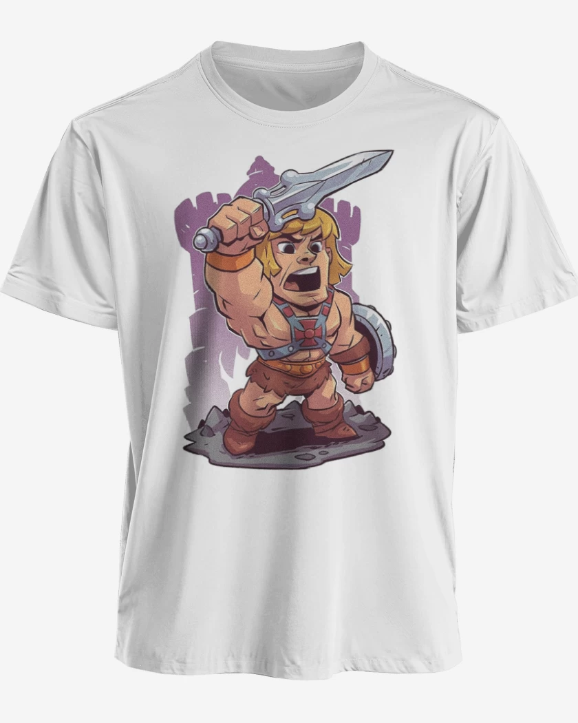 Polera premium Blanco de Chibi He Man