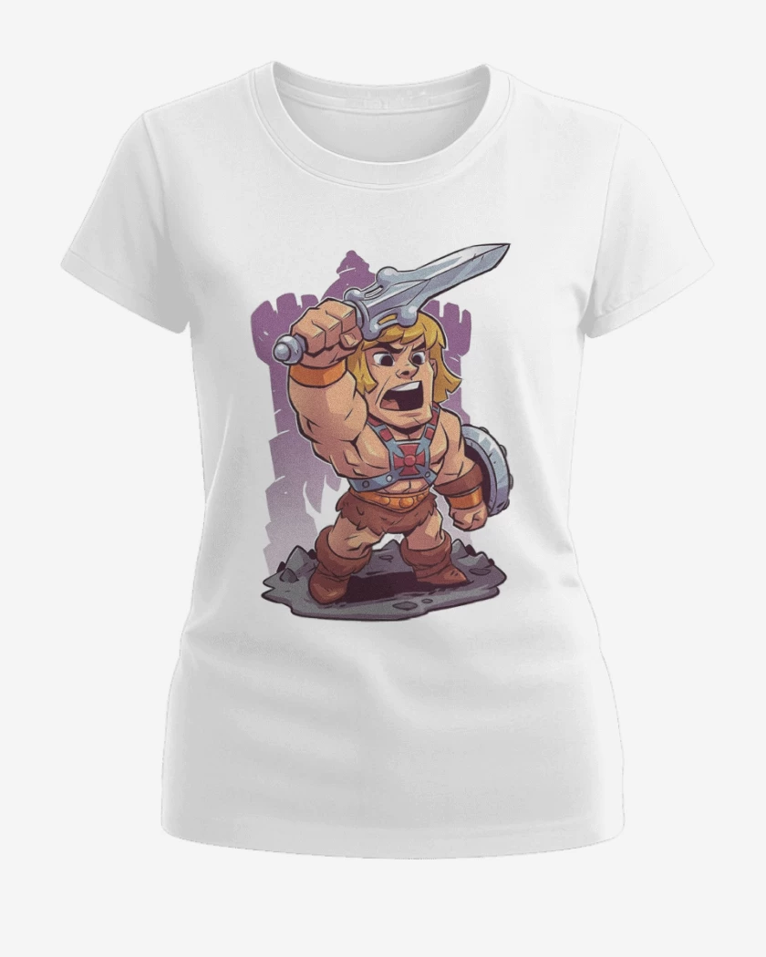 Polera de Mujer Blanco de Chibi He Man
