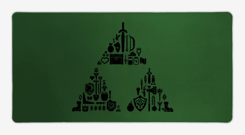 Mouse pad Gamer Verde jade de The Legend Of Zelda - Items Triforce