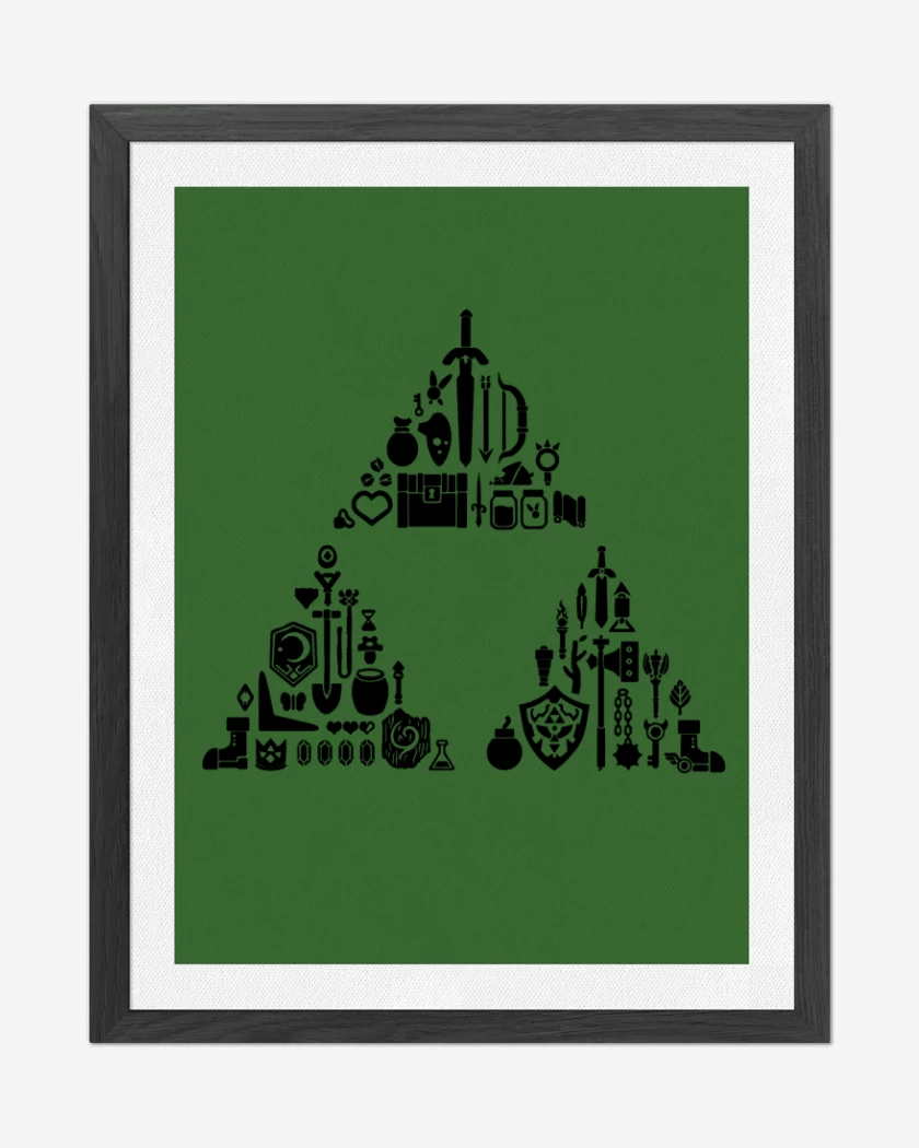 Cuadro decorativo The Legend Of Zelda - Items Triforce