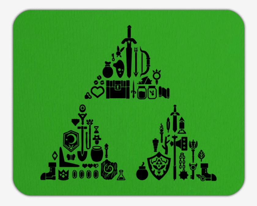 Mousepad The Legend Of Zelda - Items Triforce