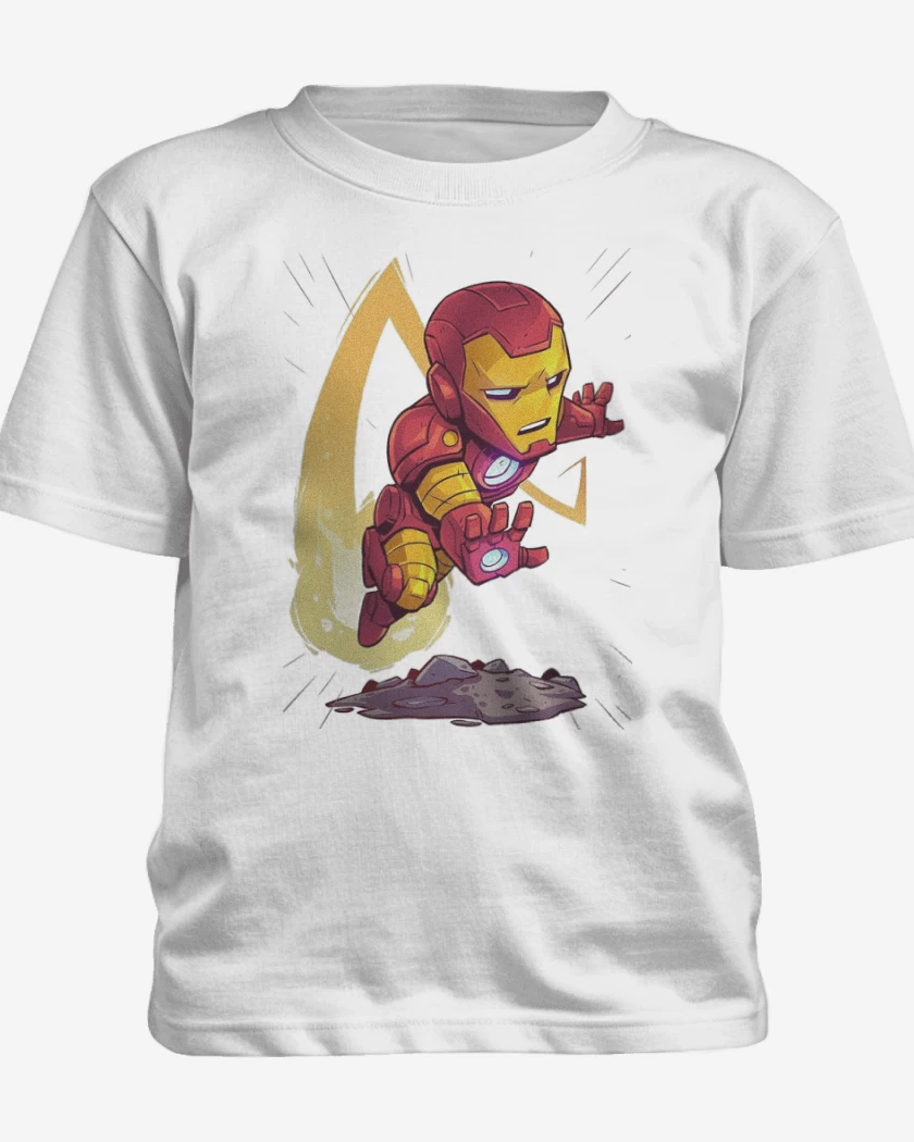 Polera de niño Blanco de Chibi Iron Man