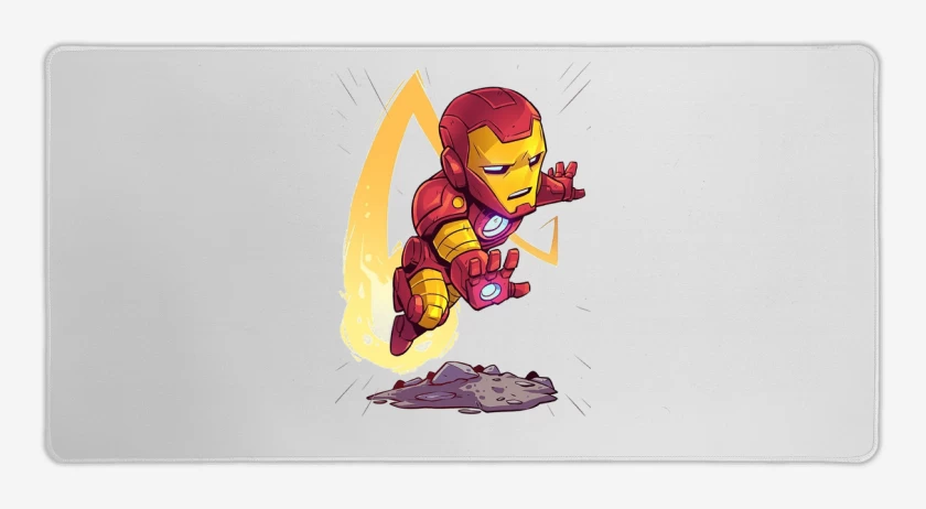 Mouse pad Gamer Blanco de Chibi Iron Man