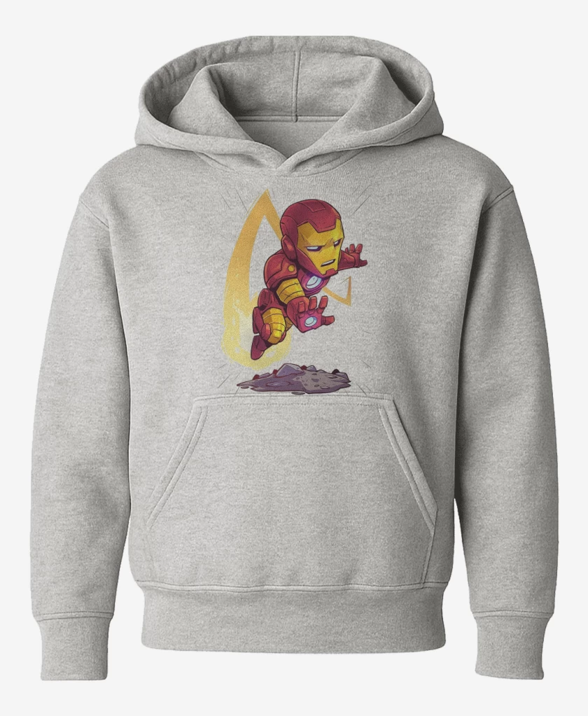 Poleron de niño Gris Melange de Chibi Iron Man
