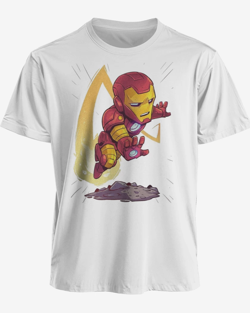 Polera premium Blanco de Chibi Iron Man