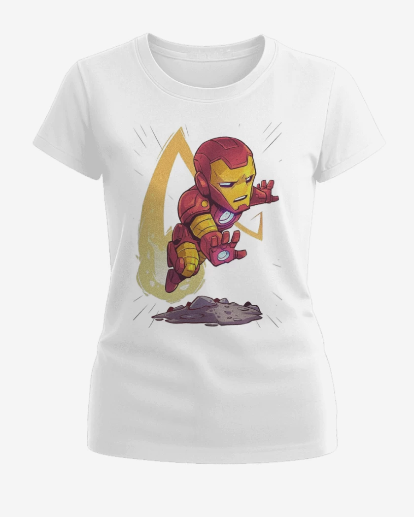Polera de Mujer Blanco de Chibi Iron Man