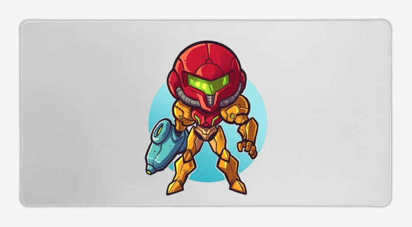 Mouse pad Gamer Blanco de Chibi Metroid