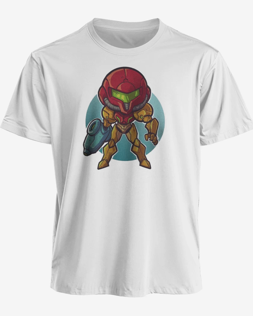 Polera Blanco de Chibi Metroid