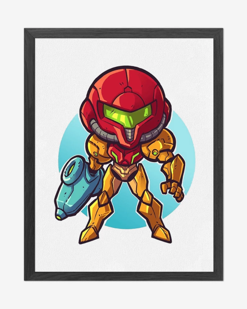 Cuadro decorativo Blanco de Chibi Metroid