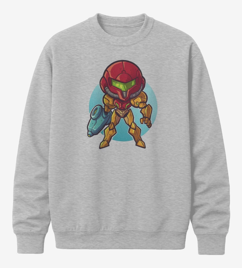 Poleron polo Gris Melange de Chibi Metroid