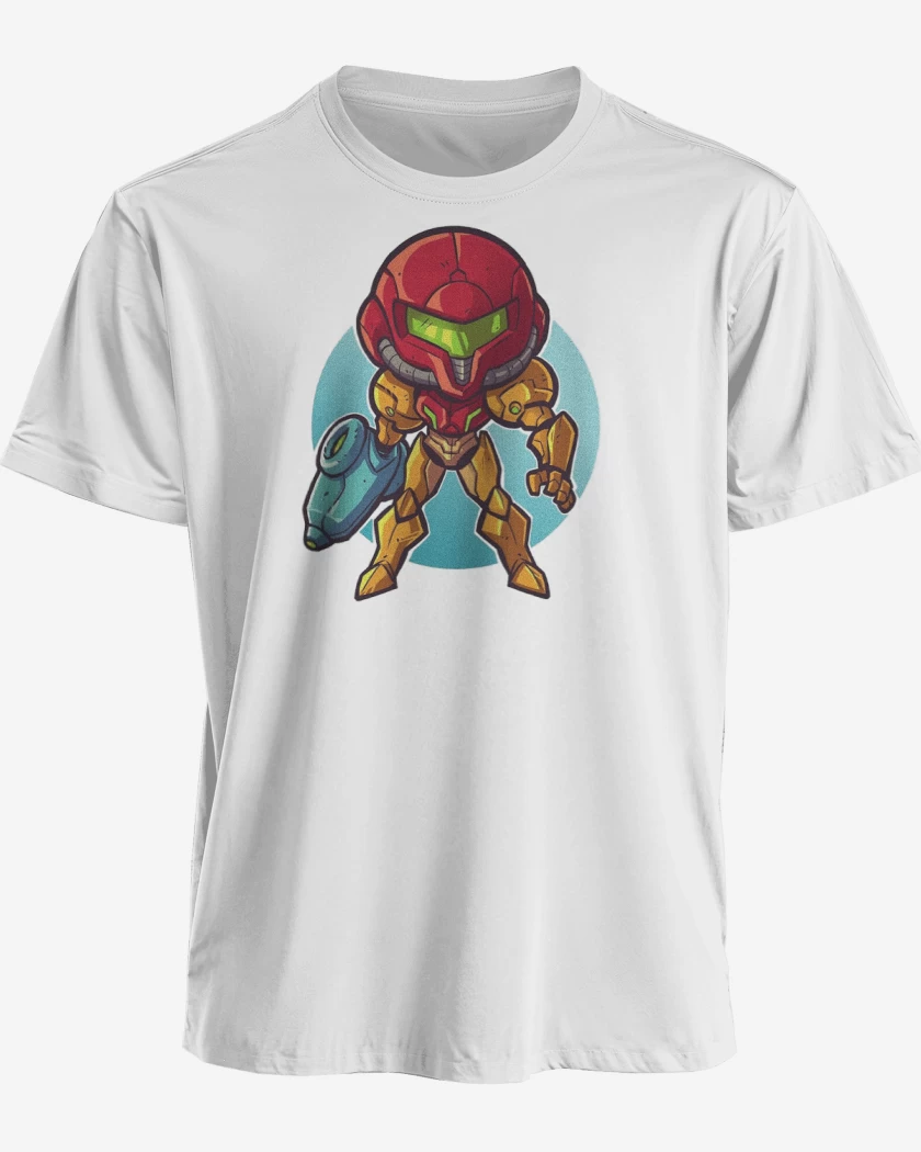 Polera premium Blanco de Chibi Metroid