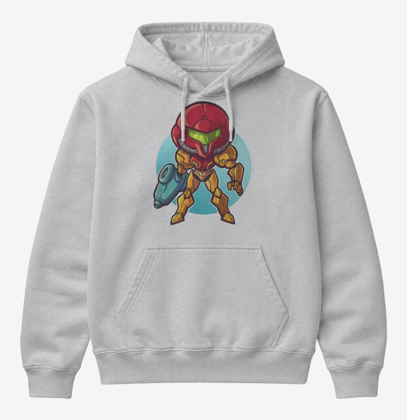Poleron Canguro básico Gris Melange de Chibi Metroid