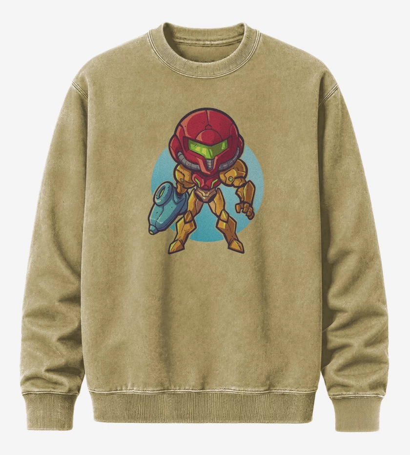 Poleron Polo Acid Wash Beige de Chibi Metroid