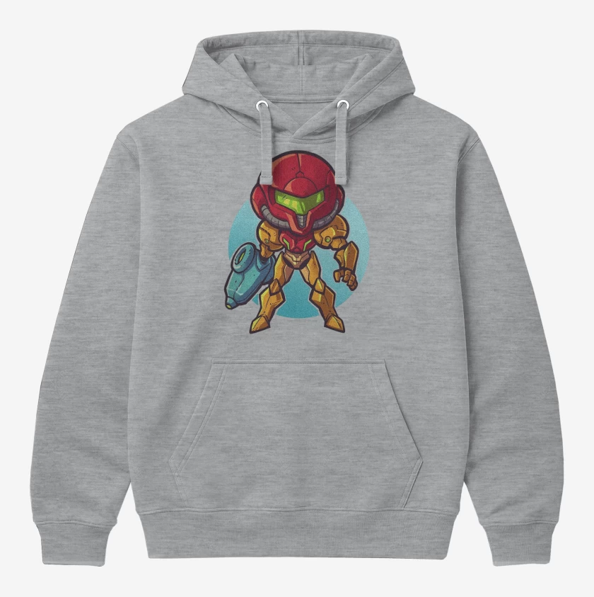 Polerón Canguro Gris Melange de Chibi Metroid