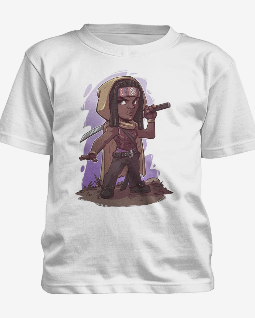 Polera de niño Blanco de Chibi Michonne