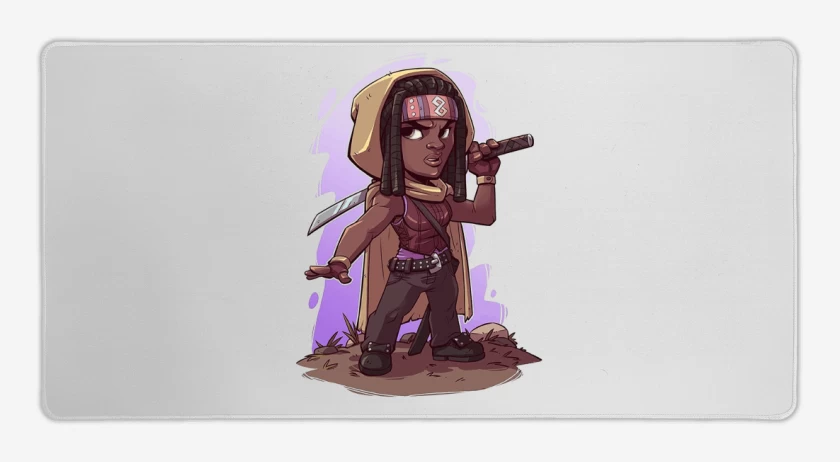 Mouse pad Gamer Blanco de Chibi Michonne