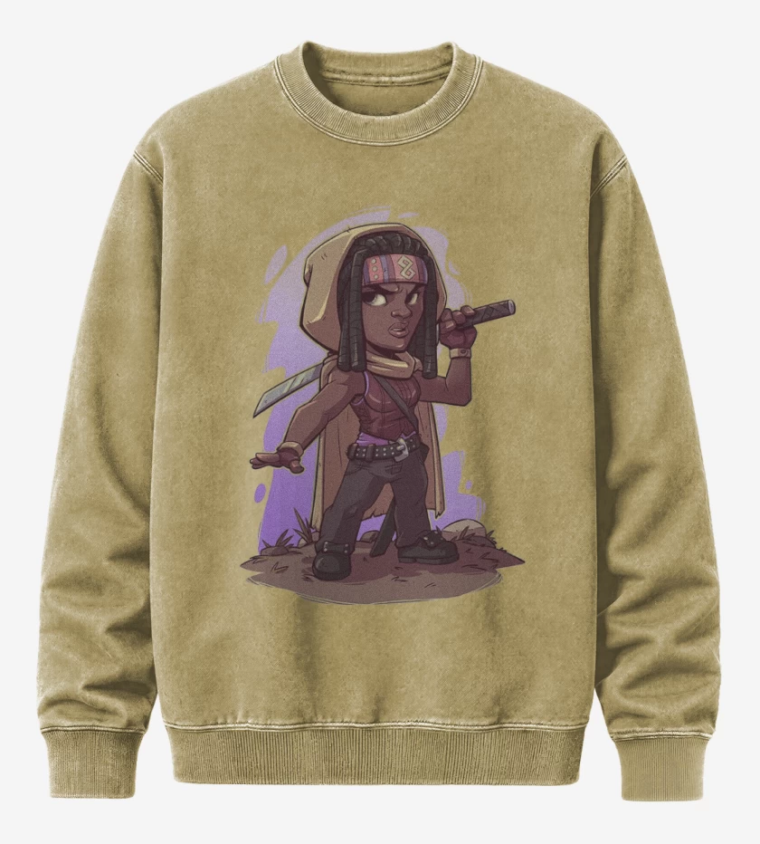 Poleron Polo Acid Wash Beige de Chibi Michonne