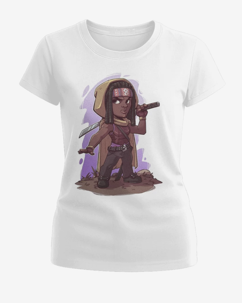 Polera de Mujer Blanco de Chibi Michonne