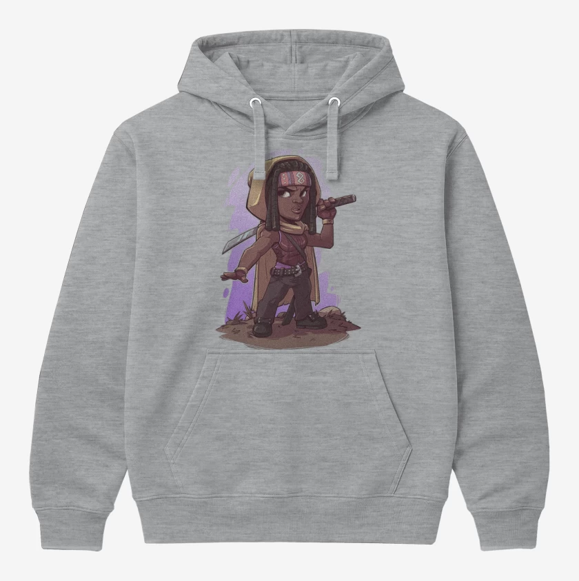 Polerón Canguro Gris Melange de Chibi Michonne