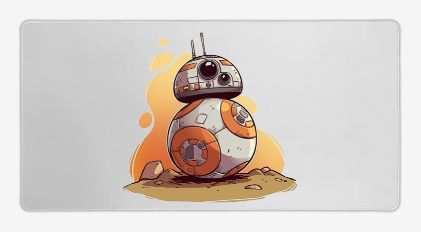 Mouse pad Gamer Blanco de Chibi BB8