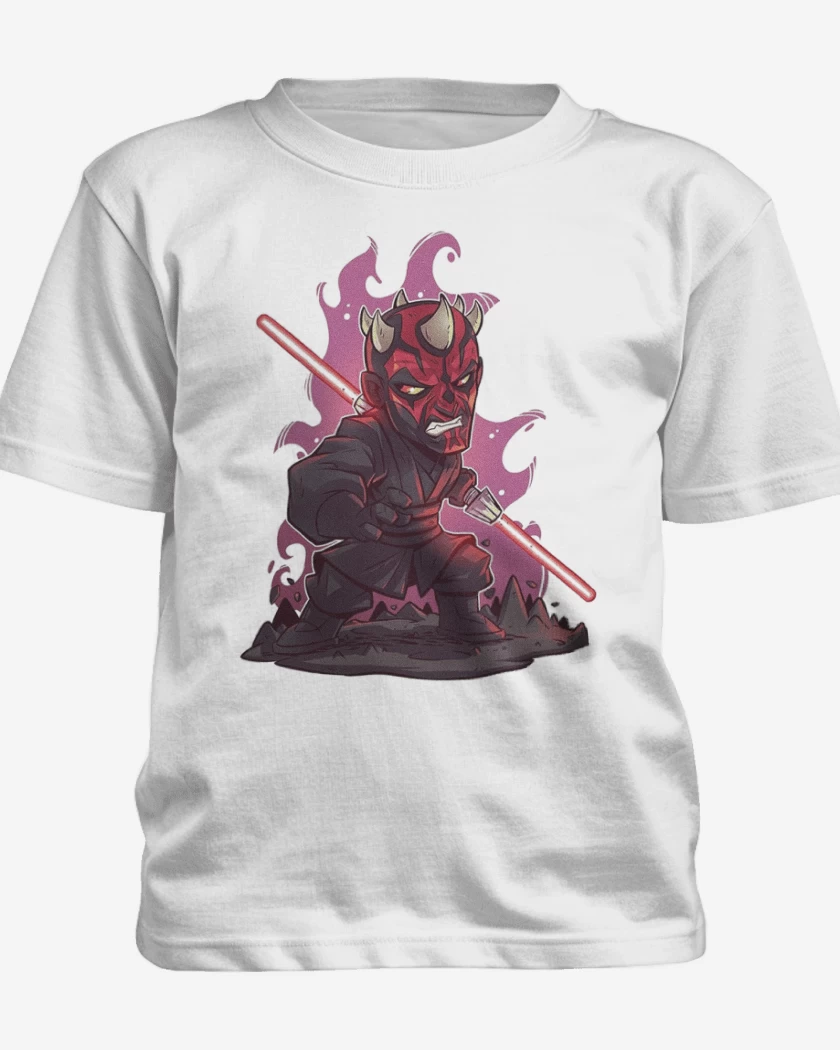 Polera de niño Blanco de Chibi Dath Maul