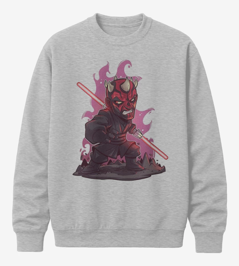 Poleron polo Gris Melange de Chibi Dath Maul