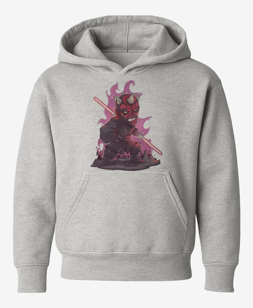 Poleron de niño Gris Melange de Chibi Dath Maul