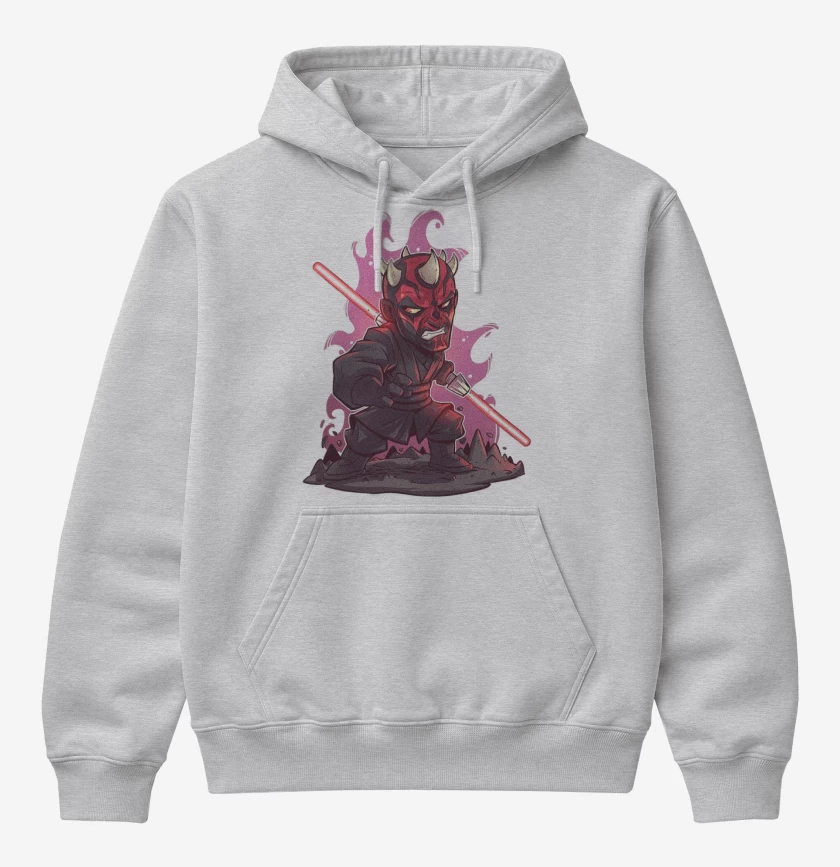 Poleron Canguro básico Gris Melange de Chibi Dath Maul