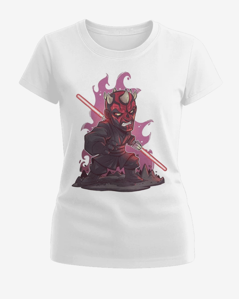 Polera de Mujer Blanco de Chibi Dath Maul
