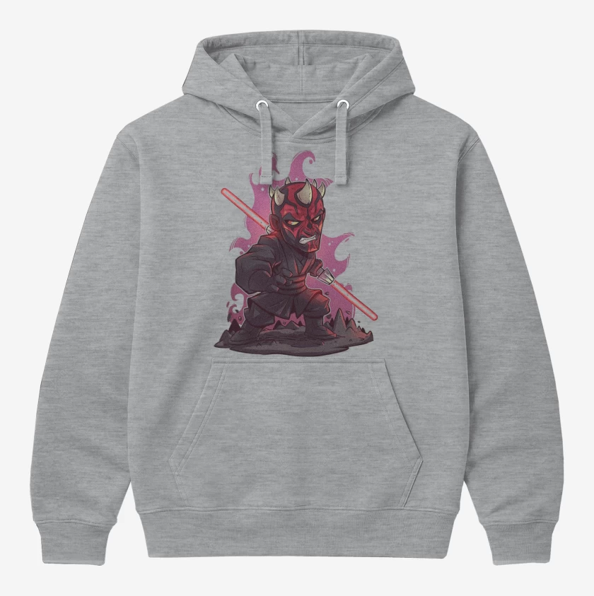 Polerón Canguro Gris Melange de Chibi Dath Maul