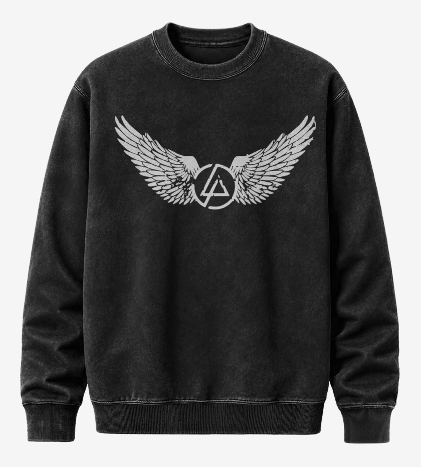 Poleron Polo Acid Wash Negro de Alas