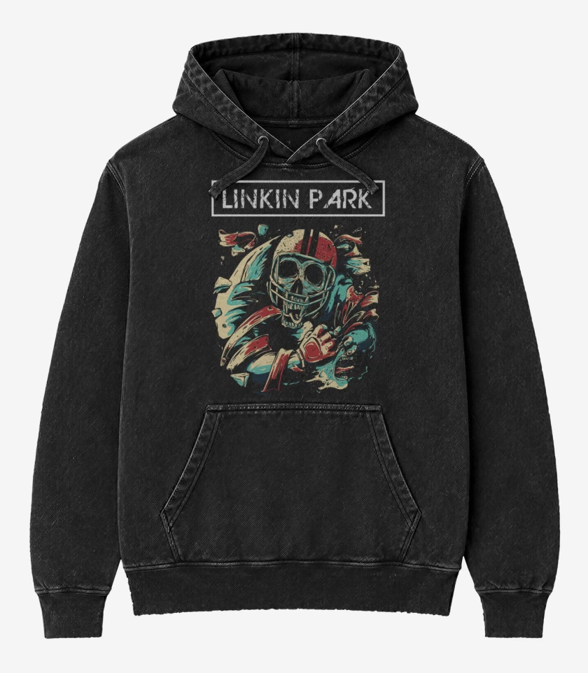 Poleron Canguro Acid Wash Negro de Park 2